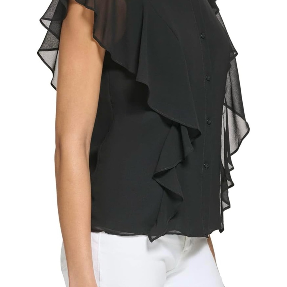 ❤️ NWT Calvin Klein Sleeveless Ruffle Blouse in 1X‼️ - Picture 2 of 3
